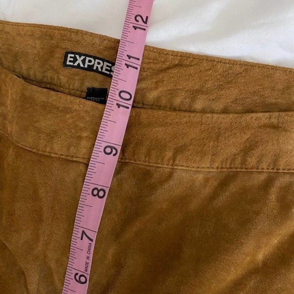Express Women's Camel Leather Tapered Trouser Pants High-rise Tan Brown Size 10 - Picture 7 of 8
